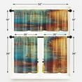 thumbnail image 3 of 36 Inch Kitchen Curtains Farmhouse Window Curtains and Valances Set of 3, Blue and Orange Vintage Abstract Messy Rust Short Tier Curtain for Kitchen,Vintage Small Kitchen Decor, 3 of 6