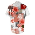thumbnail image 4 of OIOLOYJM Button Down Shirt for Men Short Sleeve Summer Hawaiian Tropical Travel Beach Shirts Fashion Casual Relaxed Fit Lightweight T Shirts with Pocket Watermelon Red XL, 4 of 5