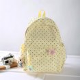 thumbnail image 6 of Polka Dots School Backpack, Cute Star Decoration Backpack with Adjustable Side Pockets, Lightweight School Bookbag with Pendant for Travel College, Yellow, 6 of 6