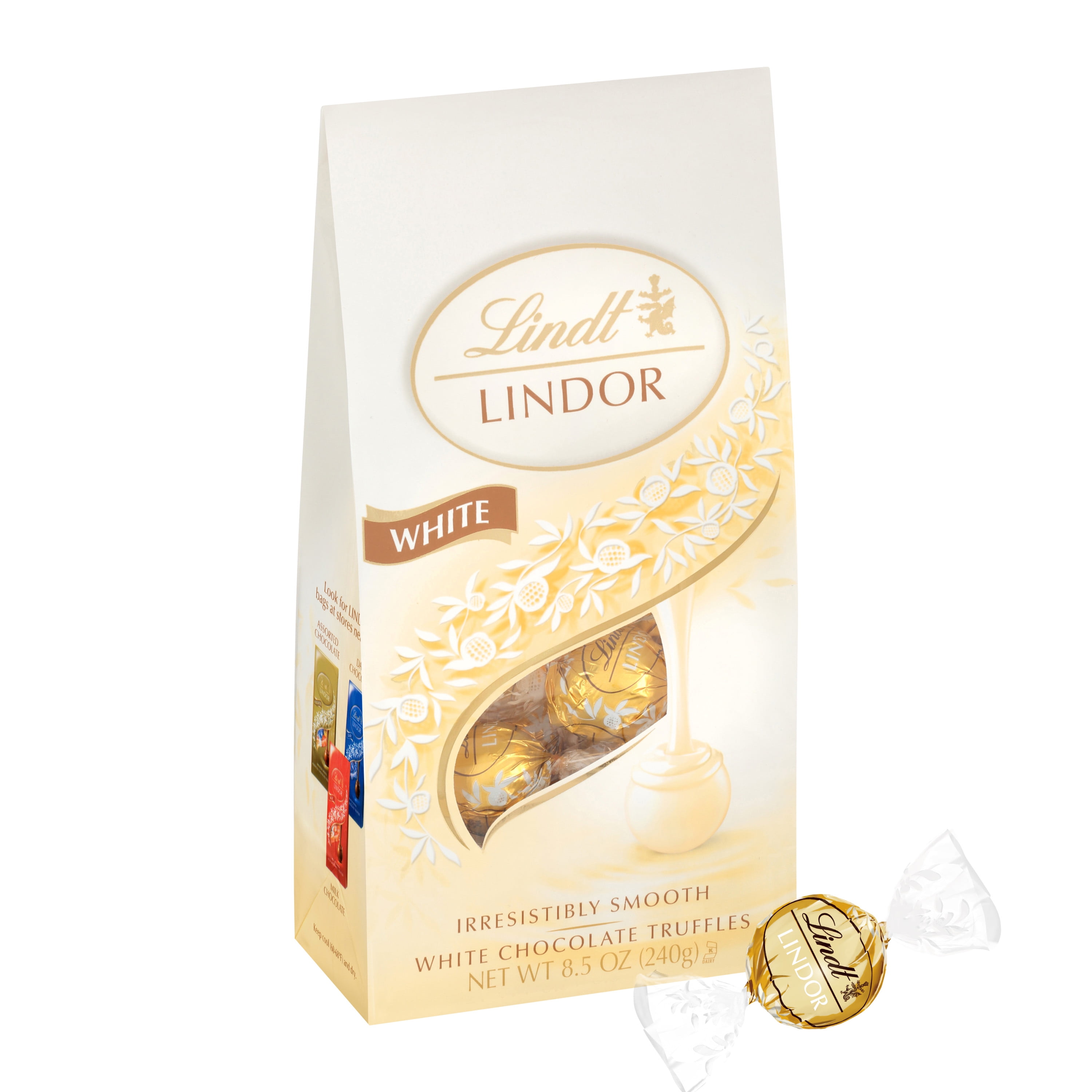 Lindt LINDOR, White Chocolate Candy Truffles, Easter Chocolate, 8.5 oz. Bag, 1 Count