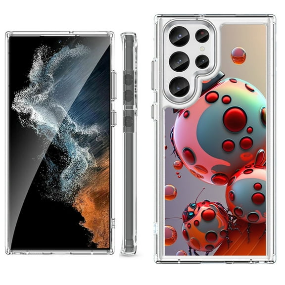 Shockproof Bumper Phone Case for Samsung Galaxy S23 Ultra 5G, by OneToughShield ® - Ladybug Robot