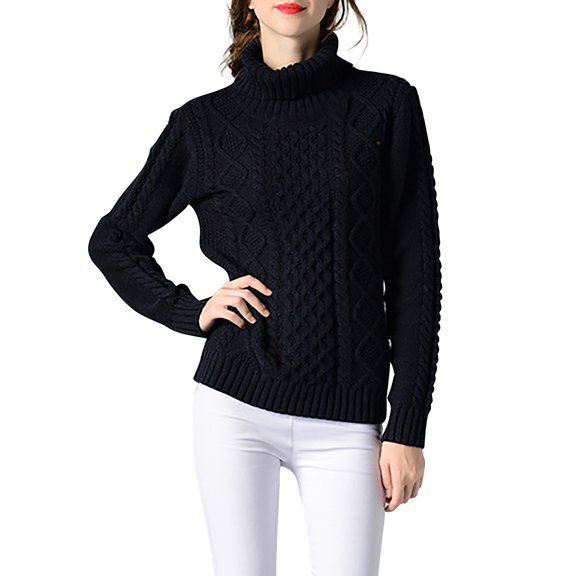 Vedolay Women's Sweaters Winter Zipper Sweater Loose Casual Warm Pullover Jumper Blue,M
