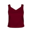thumbnail image 6 of Women's Satin V Neck Wide Strap Tank Tops Solid Color Loose Casual Shirts For Work Party And Vacation, 6 of 6