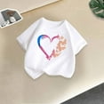 thumbnail image 1 of Rbaofujie T-Shirts Graphiques pour Fille T-Shirts Mignons Imprimés Manches Courtes Col Rond T-Shirt d'Été Hauts, 1 of 5