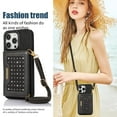 thumbnail image 6 of Dteck crossbody purse for iPhone 15 Pro Max,Magnetic Leather Diamond Glitter Case Card Pocket Shockproof Rubber Kickstand Cover with Adjustable Shoulder Strap for Women,  Black, 6 of 8