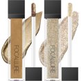 thumbnail image 1 of FOCALLURE 2PCS Liquid Glitter Eyeshadow,Metallic Long Lasting Waterproof Eye Makeup,Pecan, 1 of 7