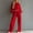 Red, variant on Two Piece Sets for Women Crew Neck Long Sleeve Cropped Top Wide Leg Pants Lounge Set Cozy Sweatsuits Fashion 2026