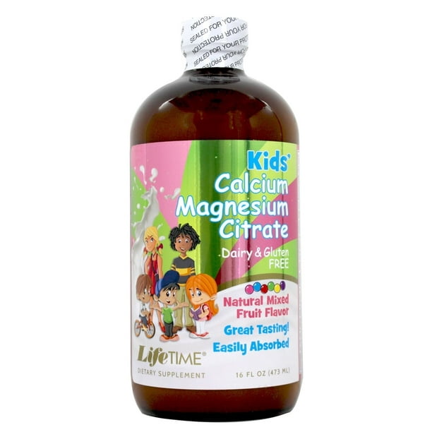 LifeTime Vitamins Kids' Liquid Calcium Magnesium Citrate Natural Mixed Fruit Flavor 16 fl