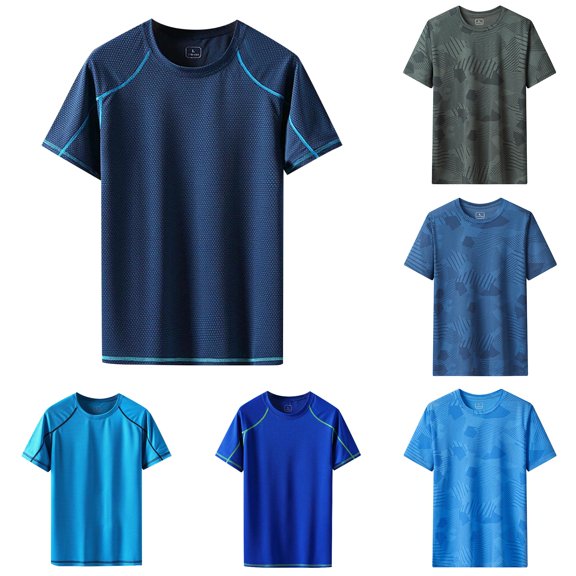 T-Shirts for Man Short Sleeve Crew Neck T Shirts for Men UV Sun Protection Mens Gym Shirts