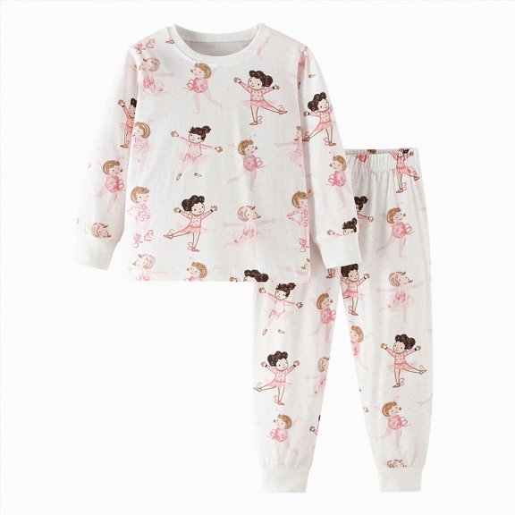 Gerichy Toddler Girl Clothes Set Soft Thick Stretchy Pajamas Outfits Graphic Sweatshirts & Jogger Pants Cute Winter Home Outdoor 2T-12T