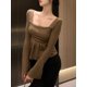 thumbnail image 2 of Suéteres para mujer, lisos, combinables, modernos, para el tiempo libre, para la oficina, para vacaciones, ropa de calle, delgados, estéticos, elegantes, sencillos, dulces y con estilo., 2 of 6