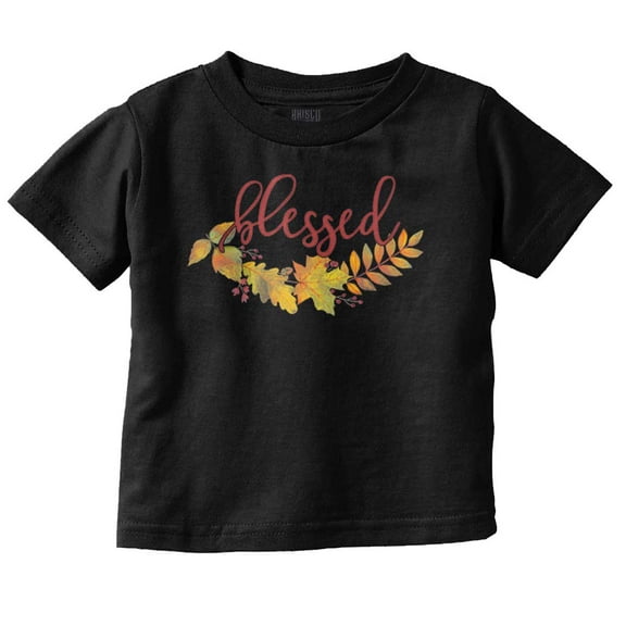 Christian Blessed Autumn Fall Leaves Youth T Shirt Tee Girls Infant Toddler Brisco Brands 6M