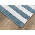 thumbnail image 6 of Garland Rug Beach Stripe Washable Bath Rug Set, 2 Piece Set (17"x24" Bath Rug, & 21"x34" Bath Rug) Basin Blue/White, 6 of 6