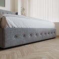 thumbnail image 4 of Amolife King Size Upholstered Lift up Storage Platform Bed Frame with Fabric Button Tufted Wingback Headboard, Light Gray, 4 of 12