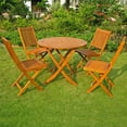thumbnail image 2 of Royal Tahiti Hamburg 5 Piece Round Patio Dining Set in Stain, 2 of 4