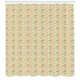 thumbnail image 3 of Cookie Shower Curtain, Doodle Scribble Drawings of Biscuit Sorts Dots and Strokes Details Dessert Sweet, Fabric Bathroom Set with Hooks, 69"W X 75"L Long, Multicolor, by Ambesonne, 3 of 3