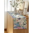 thumbnail image 5 of Table Runner 36 Inches Long for Kitchen Dining, Watercolor Flowers Dresser Scarf Farmhouse, Dining Table Decorations for Wedding/Parties, Spring Floral Butterflies Botanical Beige 13 x 36 In, 5 of 8