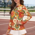 thumbnail image 3 of Yuyamidu Hippie Flowers Long Sleeve Golf Shirt for Women Size XS Floral Tennis Shirts Athletic Quarter Zip Golf Clothes Workout Outfits Size XL, 3 of 8