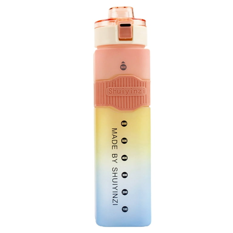 1l Water Bottle With Scale Ins Cute Plastic Leak Proof Mug Large