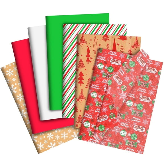 Ayieyill 70pcs Christmas Tissue Paper Sheets Christmas Wrapping Paper Xmas Tissue Paper for Gift Bags Gift Wrap