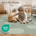 thumbnail image 4 of ODIKA 9'x12' Sage Green Abstract Plush Washable Area Rug Modern Motif With Flowing Shapes And Subtle for Great Room, Indoor Concept, Large Living Low Pile, Flatwoven, 4 of 7