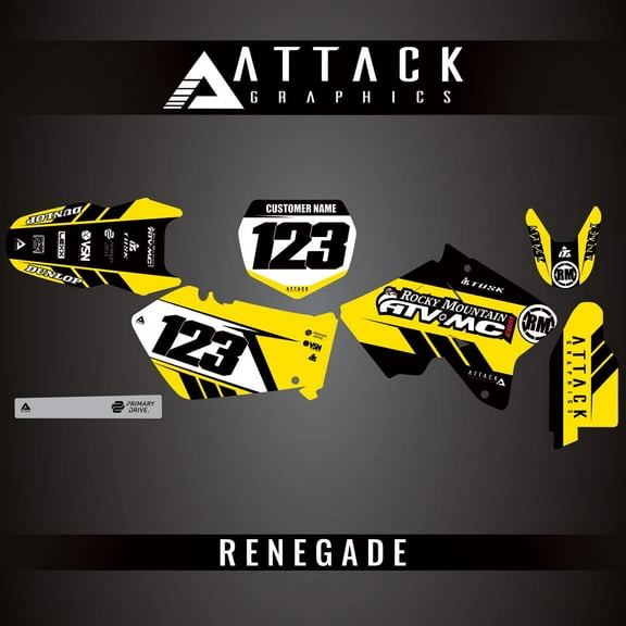 Attack Graphics Custom Renegade Complete Bike Graphics Kit for Suzuki RM250 2007