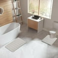 thumbnail image 6 of 100Fens Memory Foam Bath Mat Set Bathroom Rugs Practical For 2 Pcs Toilet Mats Soft Comfortable Water Absorption Non-Slip Thick Machine Washable Easier To Dry DarK, 6 of 6
