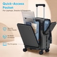 thumbnail image 6 of TABU Carry on Luggage with Detachable Side Bag, Zipperless PC Hard Shell Suitcase, Front Opening Suitcase, 360° Spinner Wheels, TSA Locks, USB Port, Grey, 6 of 9