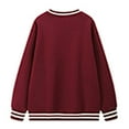 thumbnail image 3 of Women's Casual Oversized Sweatshirts Vintage Fashion Long Sleeve Crewneck Pullover Tees Solid Color Loose Lightweight Pullover Tops, 3 of 3