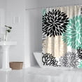 thumbnail image 2 of Boho Floral Shower Curtain 72x72 Inches - Tropical Leaves, Vintage Botanical Print, Waterproof Fabric for Chic Bathroom Decor, Modern Farmhouse & Bohemian Style, 2 of 5