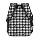 thumbnail image 4 of Fotbe Black Tartan Plaid Mochila Casual con Estampado para Escuela, Viajes y Actividades al Aire Libre - Duradera, Ligera y Cómoda, 4 of 5