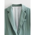 thumbnail image 5 of Breezora Women's Casual Single Button Blazer Lapel Open Front Long Sleeve Pocket Jacket M Size Green, 5 of 8