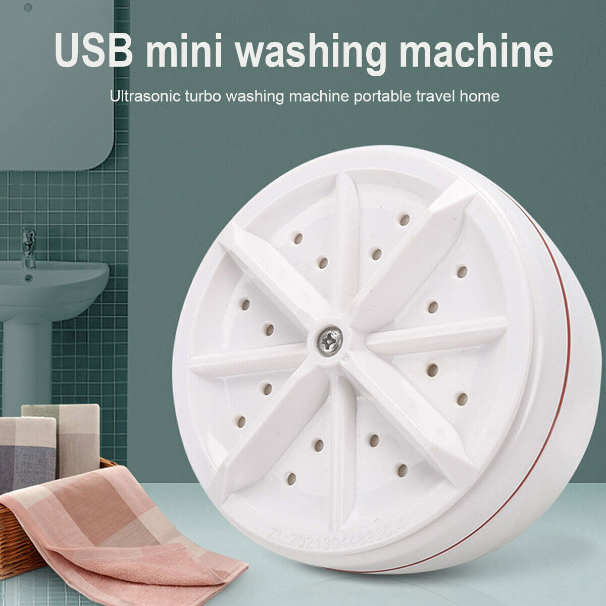 Mini Washing Machine Ultrasonic Turbine Laundry Washer Portable Travel Home