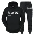 thumbnail image 2 of Conjunto de ropa deportiva para hombre con estampado de gato y mecánica cuántica, sudadera con capucha y pantalones deportivos divertidos, conjunto para correr en la calle, 2 of 5