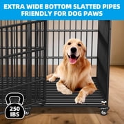 64 Heavy Duty Dog Crate Indestructible Dog Pet Kennel Cage for Extra Large Giant XL XXL Breeds Double Doors Locakable Wheels High Anxiety Escape Proof Pet Dog Playpen