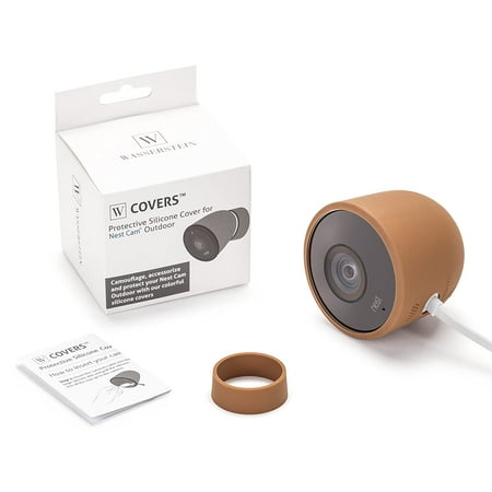 Wasserstein - Silicone Skin for Nest Cam Outdoor Security Cameras - Brown