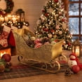 thumbnail image 4 of Christmas Hollow Cut-out Golden Sleigh Shaped Candy Flower Storage Blasket, Vintage Luxury Iron Style, Sturdy Reinforced Gift Storage, Candy Basket for Wine Party Family Home Decor Tabletop Display, 4 of 6