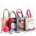 thumbnail image 4 of Kearding Bolsa de Navidad colorida Envoltura de regalos Embalaje Papá Noel Muñeco de nieve Contenedor Bolso de lino de gran capacidad Accesorios de Kits de decoración para fiestas Muñeco de nieve Kearding HA070029-02B, 4 of 6