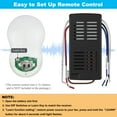 thumbnail image 3 of Universal Ceiling Fan Remote Control Kit, Compatible with Hunter, Harbor Breeze, Hampton Bay, 3-Speed Control with Dimmer, Works wtih Hunter 99122 99123 99600, Learn Key, 3 of 7