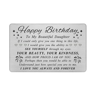 ABNTY Happy Birthday Mom, Mother Birthday Card, Mommy Birthday Gift, Metal  Engraved Birthday Greeting Card for Mom
