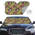 thumbnail image 2 of Fotbe Colrful Tropical Leaves Car Windshield Sunshade | Sun Visor Protector Front Window Shade, Keeps Out UV Rays, Keeps Your Vehicle Cool-, 2 of 7
