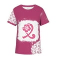 thumbnail image 4 of Blusa de manga corta con estampado de cuello redondo informal para mujer a la moda, Tops de verano Pompotops hkajfhjk457159, 4 of 5
