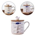 thumbnail image 4 of Tazas de café de cerámica con diseño de gato regalos de taza de té B Sunnimix taza de café con leche, 4 of 7