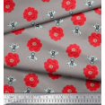 thumbnail image 2 of Soimoi Tissu Poly Georgette Floral & Abeilles Imprimé 1 Yard 42 Pouces de Large, 2 of 3