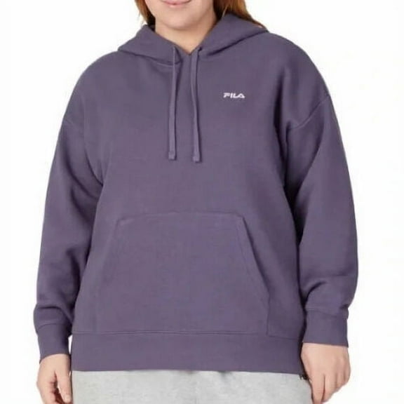 FILA Ladies' Embroidered Logo Fleece Hoodie (GrayStone, M)