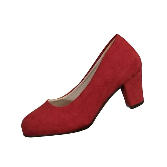Wensltd Chunky Heels Mary Jane Shoes for Women Closed Toe Work Pumps Comfortable Round Toe Dress Wedding Shoes