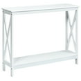thumbnail image 3 of Spaco 2-Tier Console X-Design Sofa Side Accent Table-White, Entryway Table Hallway Table, Storage-Friendly Hallway Table for Foyer & Entry Spaces, 3 of 4