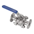 thumbnail image 2 of Ball Valve 1/2" 3/4" 1" SS304 Stainless Steel 3 Three Piece Tri Clamp Ferrule Type Ball Valve ,Easy to Operate, 2 of 4