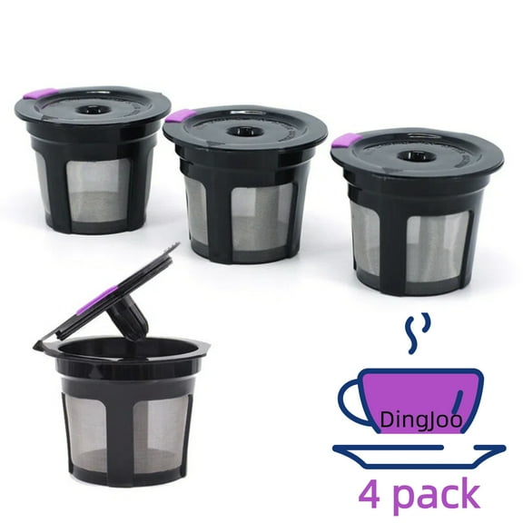 Reusable K Cups for Keurig, Universal Refillable Coffee Filters for Single Serve Coffee Maker, 6-Pack of Reusable Pods, Black