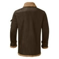 thumbnail image 5 of eileial Mens Leather Aviator Bomber Jackets Fashion Zipper Sherpa Fleece Lined Trucker Jacket Winter Big and Tall Vintage Turndown Collar Coats,Brown XXXXL, 5 of 5